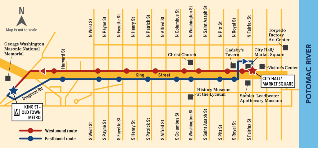 Map of the King Street Trolley route