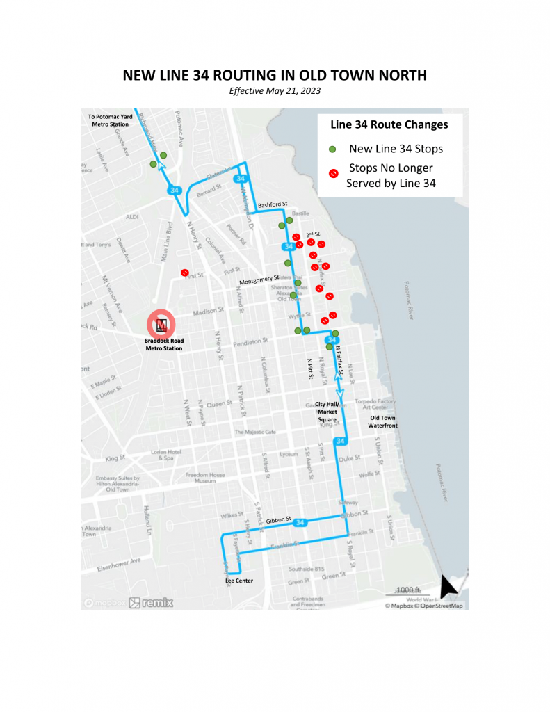 Line 34 Re-alignment to serve Potomac Yard-VT metro station