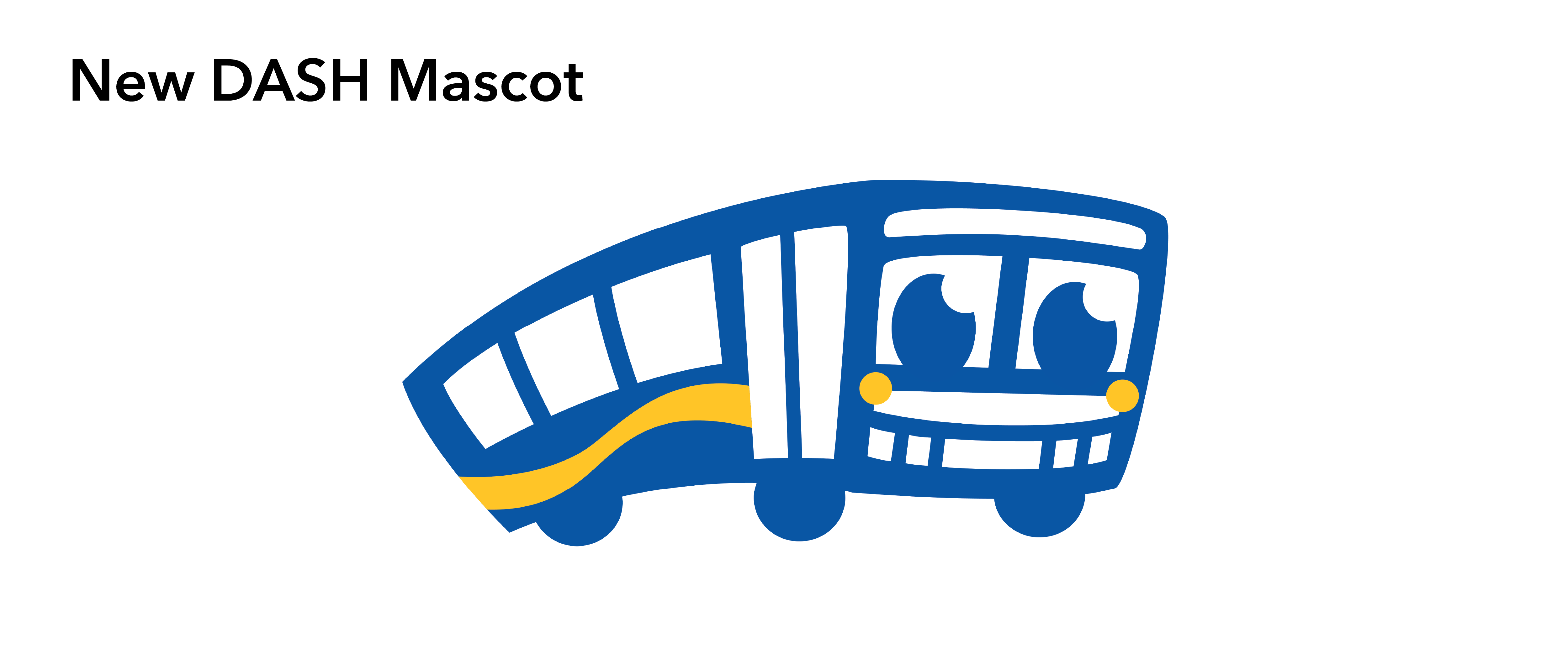 An illustration of DASH's new bus mascot